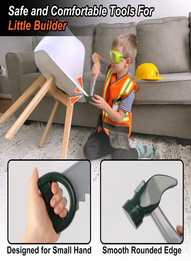 Liberry Kids Tool Set for Boys Girls 3-5 Years, Construction Worker Costume with Hat, Toddler Dress Up Toys for Birthday Gift - Image 3